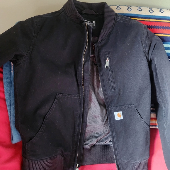 Carhartt Black Bomber Jacket with Stand-Up Collar - Picture 2 of 4